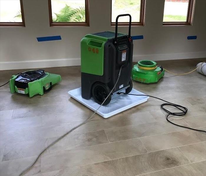 SERVPRO water restoration equipment being used in commercial building